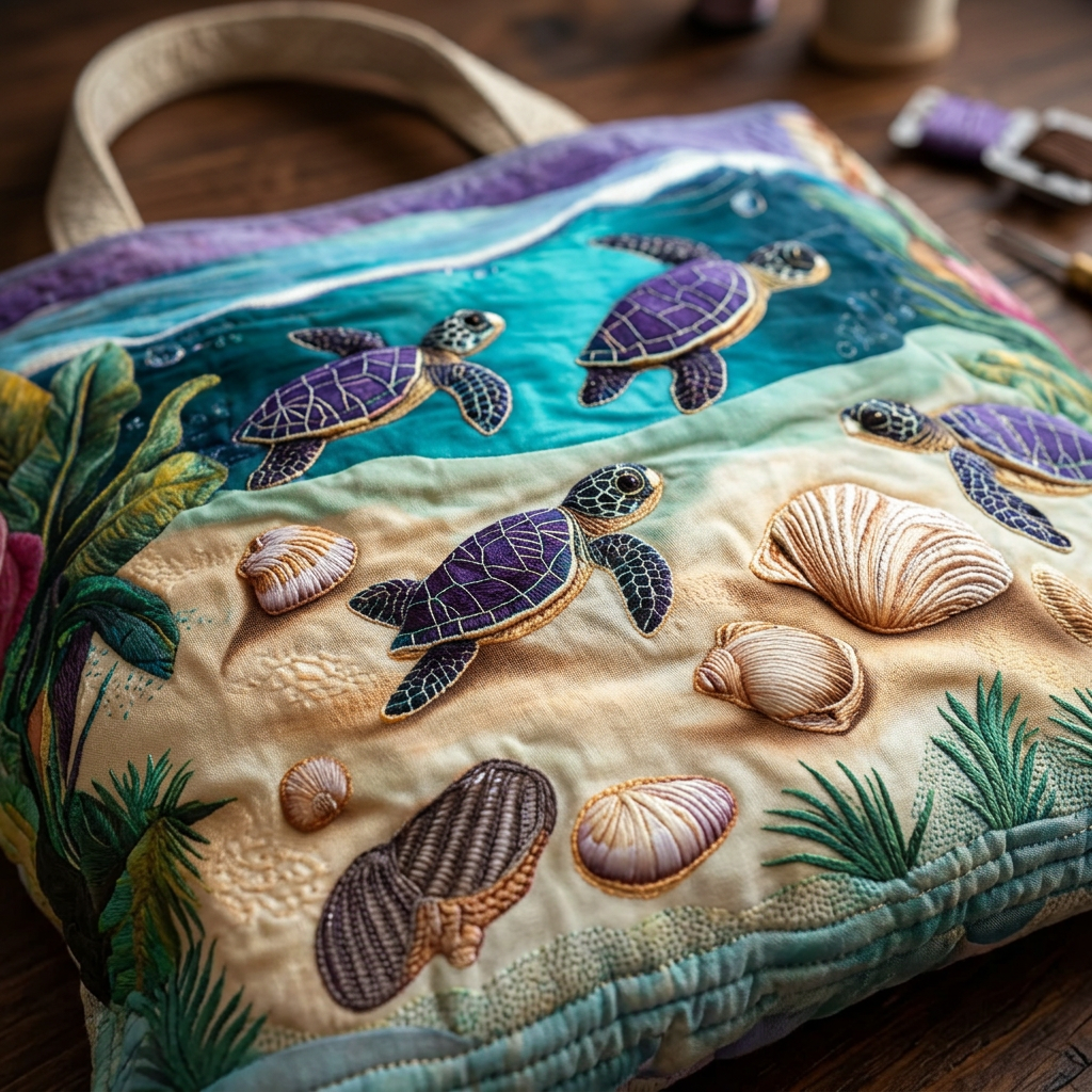 Quilted Lagoon Print Bag – Roomy and Lightweight