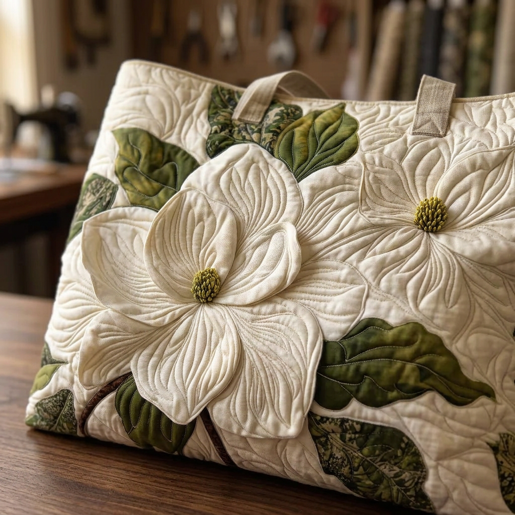 Women's Elegant White Lily Bag – Roomy and Lightweight