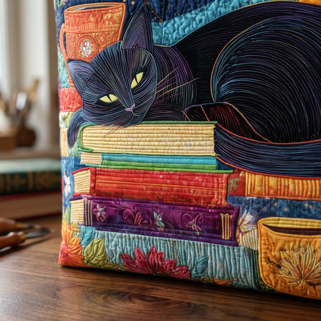 Women's Black Cat, Books and Mugs Bag – Two Sizes