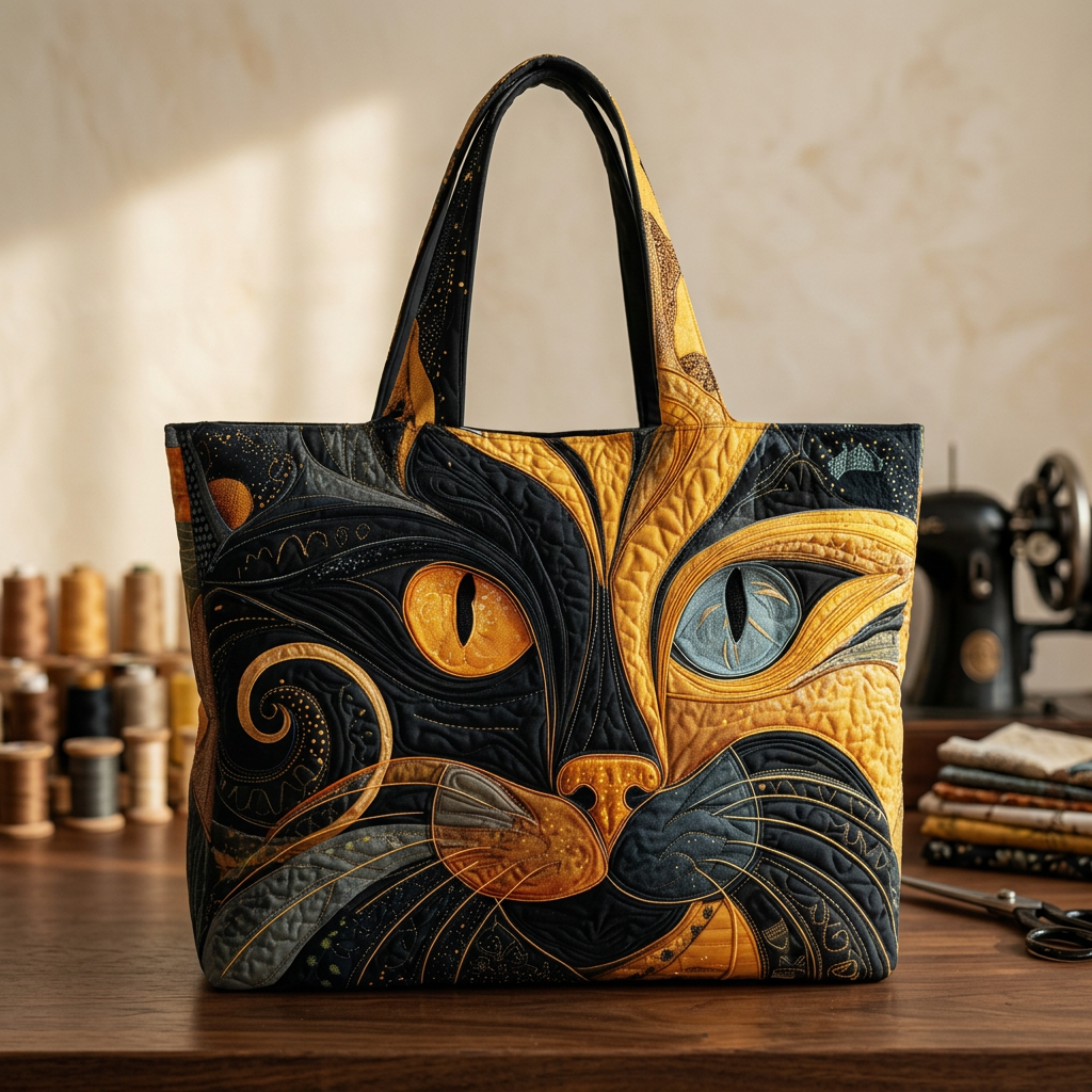 Quilted Mysterious Cat Bag – Roomy and Lightweight