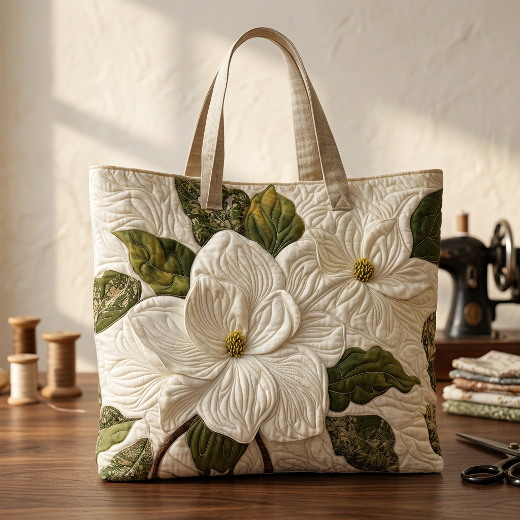 Women's Elegant White Lily Bag – Roomy and Lightweight