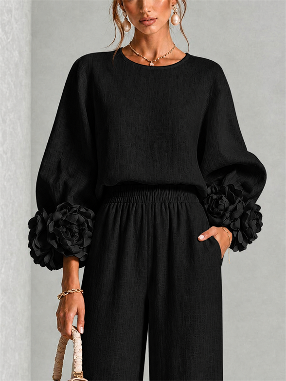 Carys | Floral-Cuff Two-Piece Set