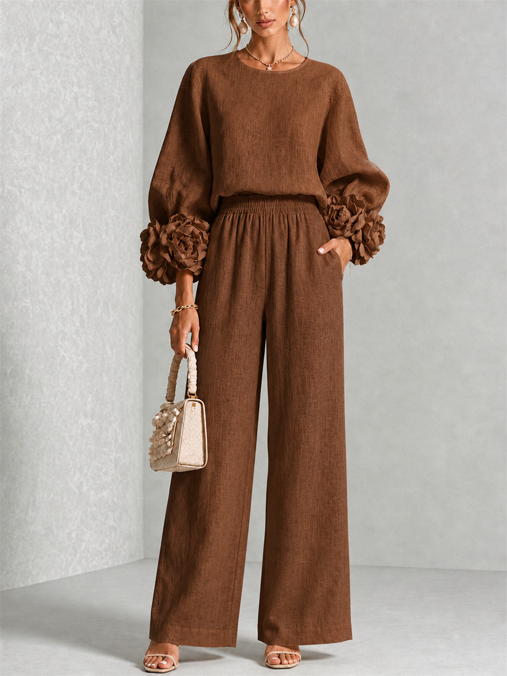 Carys | Floral-Cuff Two-Piece Set