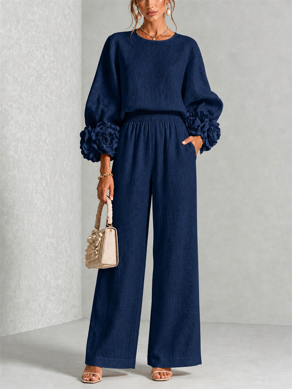 Carys | Floral-Cuff Two-Piece Set
