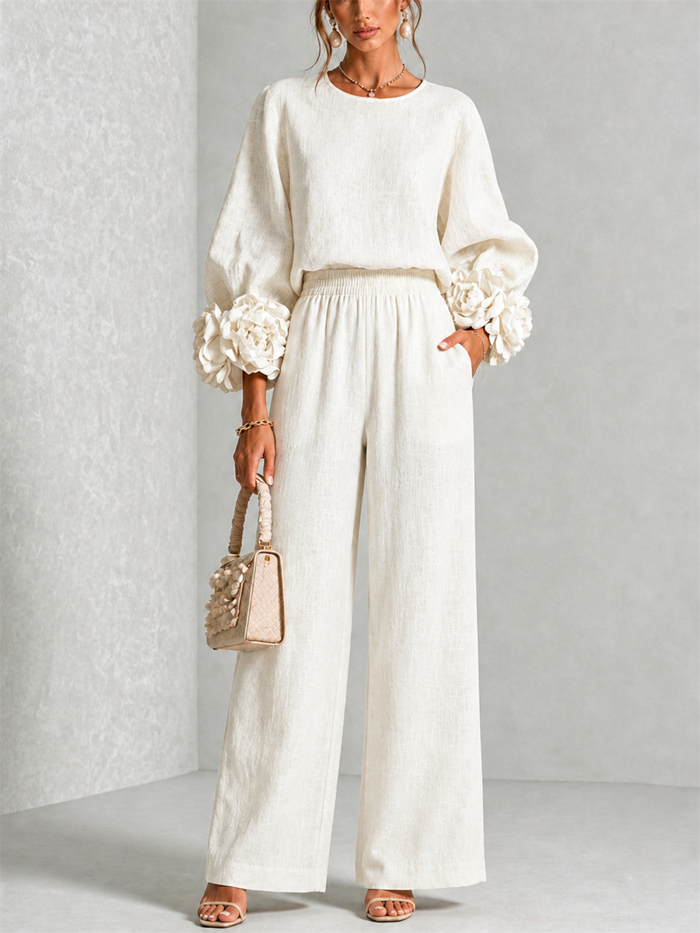 Carys | Floral-Cuff Two-Piece Set