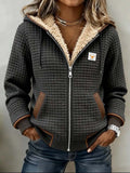 Sandra | Hooded Jacket with Quilted Sherpa Lining