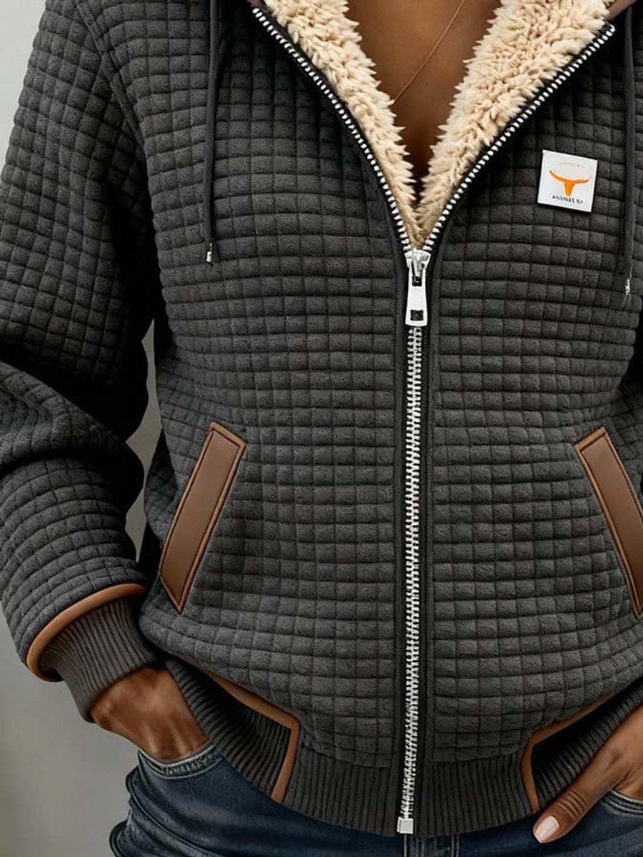 Sandra | Hooded Jacket with Quilted Sherpa Lining