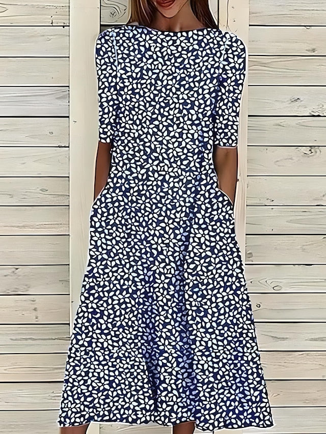 Ayla™ | Floral Midi Dress with Coastal Vibes